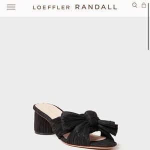 Loeffler Randall Emilia Black Pleated Bow Heel
